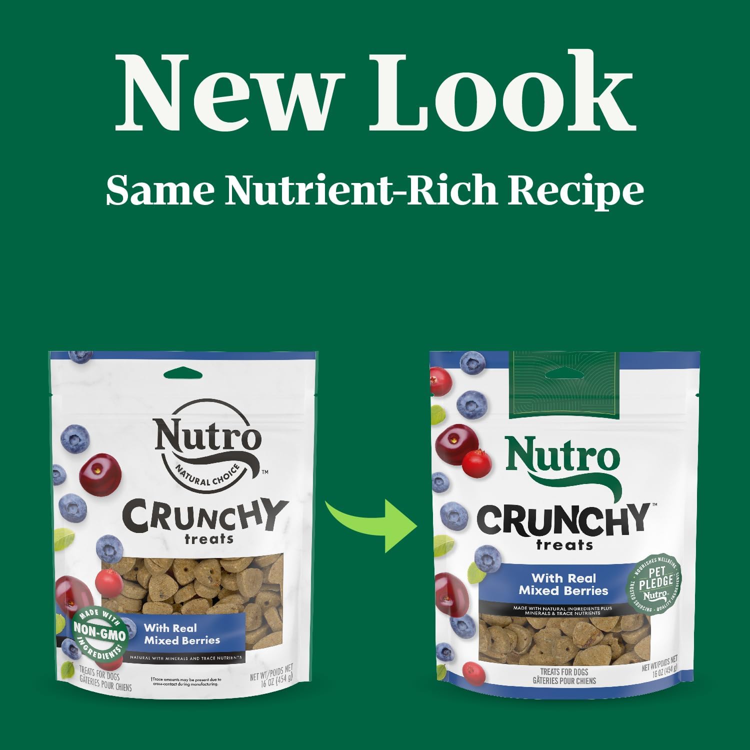 Nutro Crunchy Dog Treats with Real Mixed Berries, 16 oz | 5 calories per treat, natural ingredients, no corn, wheat, soy protein, low calorie, quality protein, ideal for training