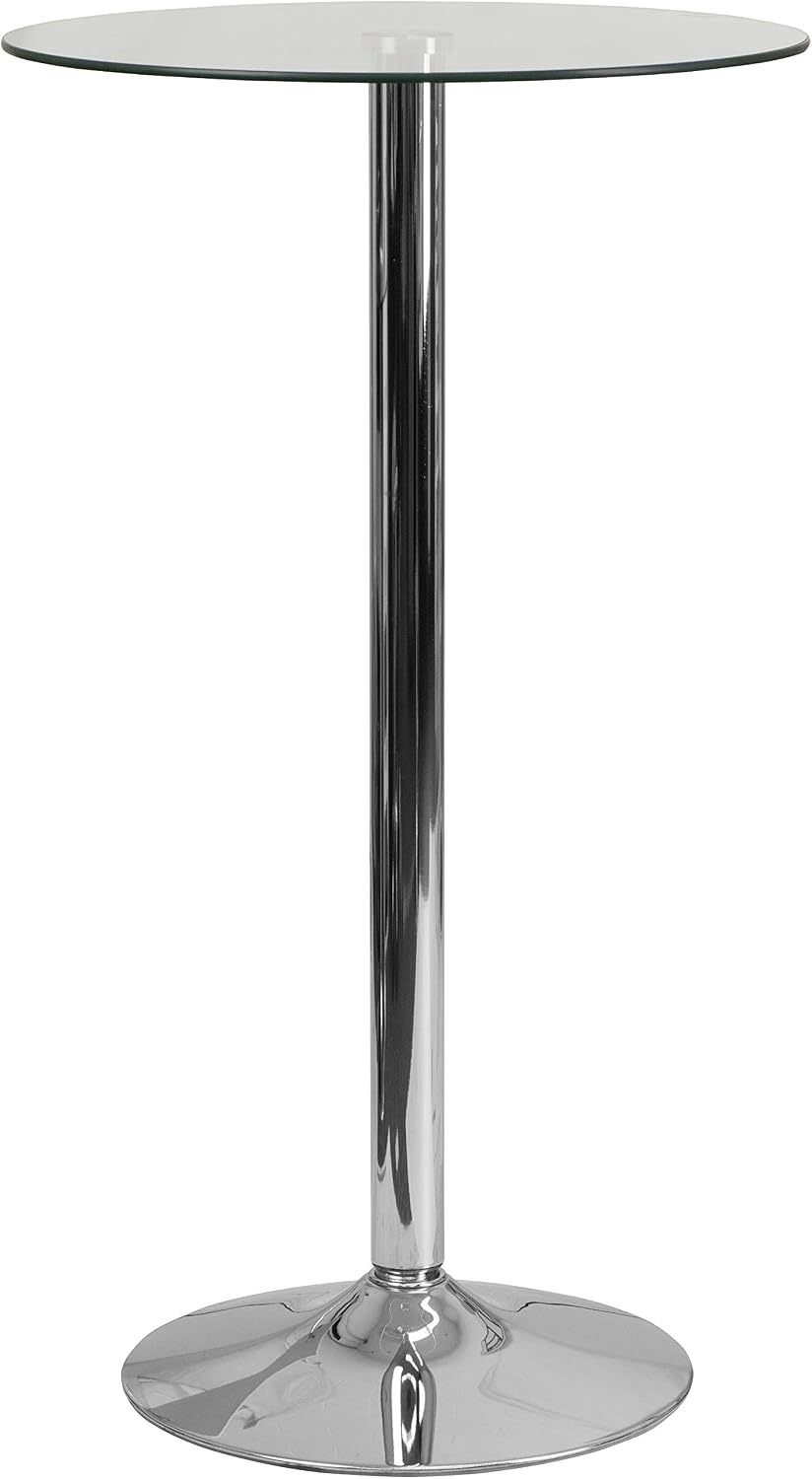 Flash Furniture 23.5 in Glass Round Table | Chrome Base