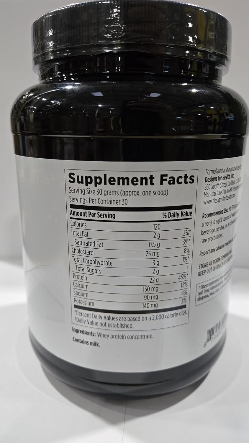 Designs for Health WheyCool - Grass Fed Whey Protein Powder Supplement with 20g Protein, May Support Athletes, Muscles + Energy - Non-GMO + Gluten-Free, Chocolate (30 Servings / 900g)