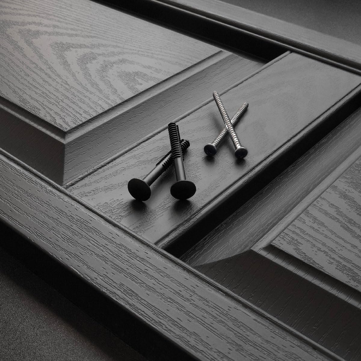 Mid America 00021247002 Standard Size Williamsburg Double Panel Vinyl Shutters, w/Installation Shutter-Lok's & Matching Screws (Per Pair), 002, 12"W x 47"H, Black