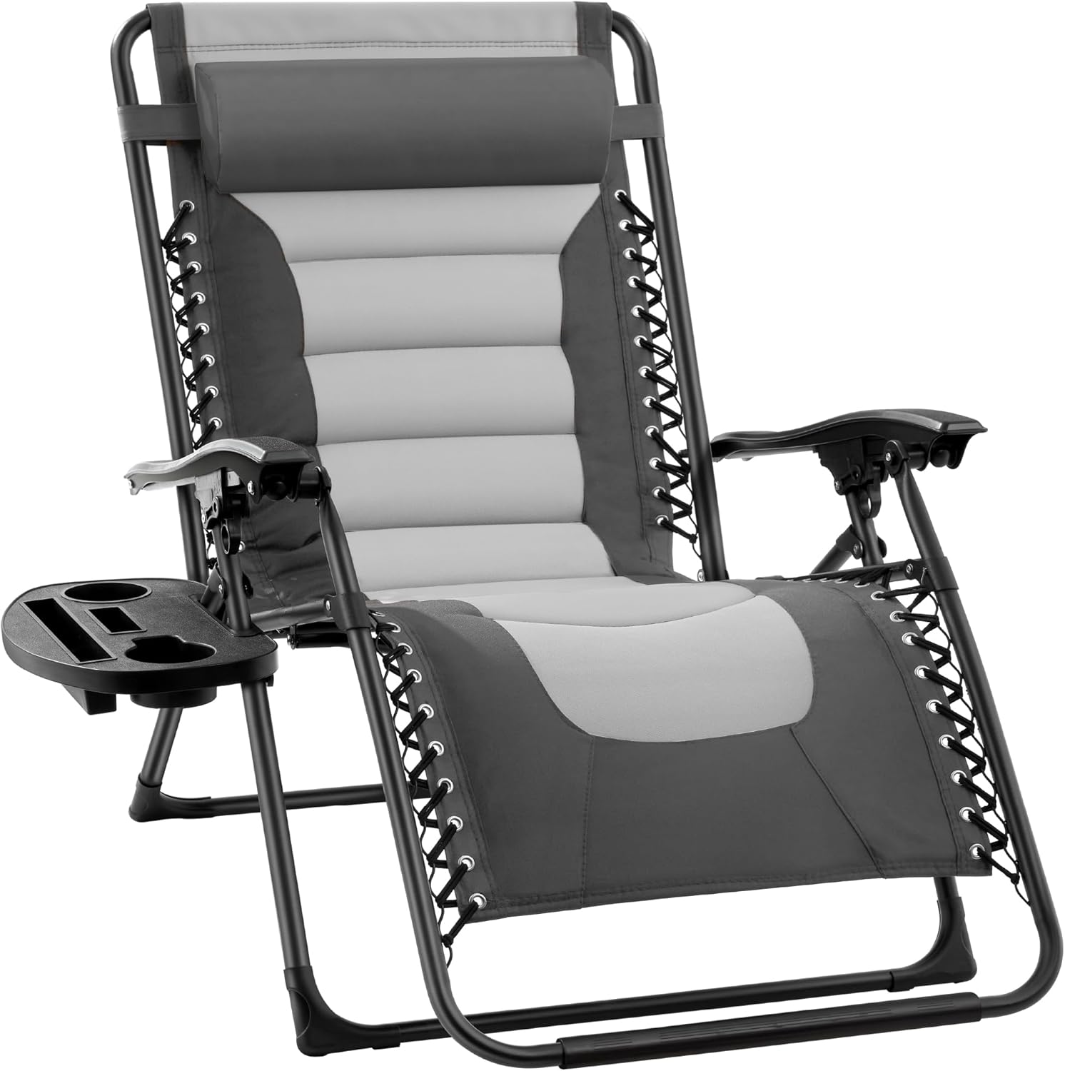 Best Choice Products Oversized Padded Zero Gravity Chair, Folding Outdoor Patio Recliner, XL Anti Gravity Lounger for Backyard w/Headrest, Cup Holder