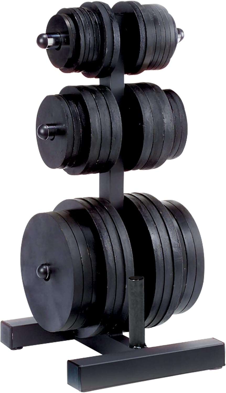 Body-Solid (WT46) 6-Post Olympic Weight Tree & Bar Holder - Durable Plate Rack and Weight Storage Stand for Home Gym - 1000 lb Weight Capacity