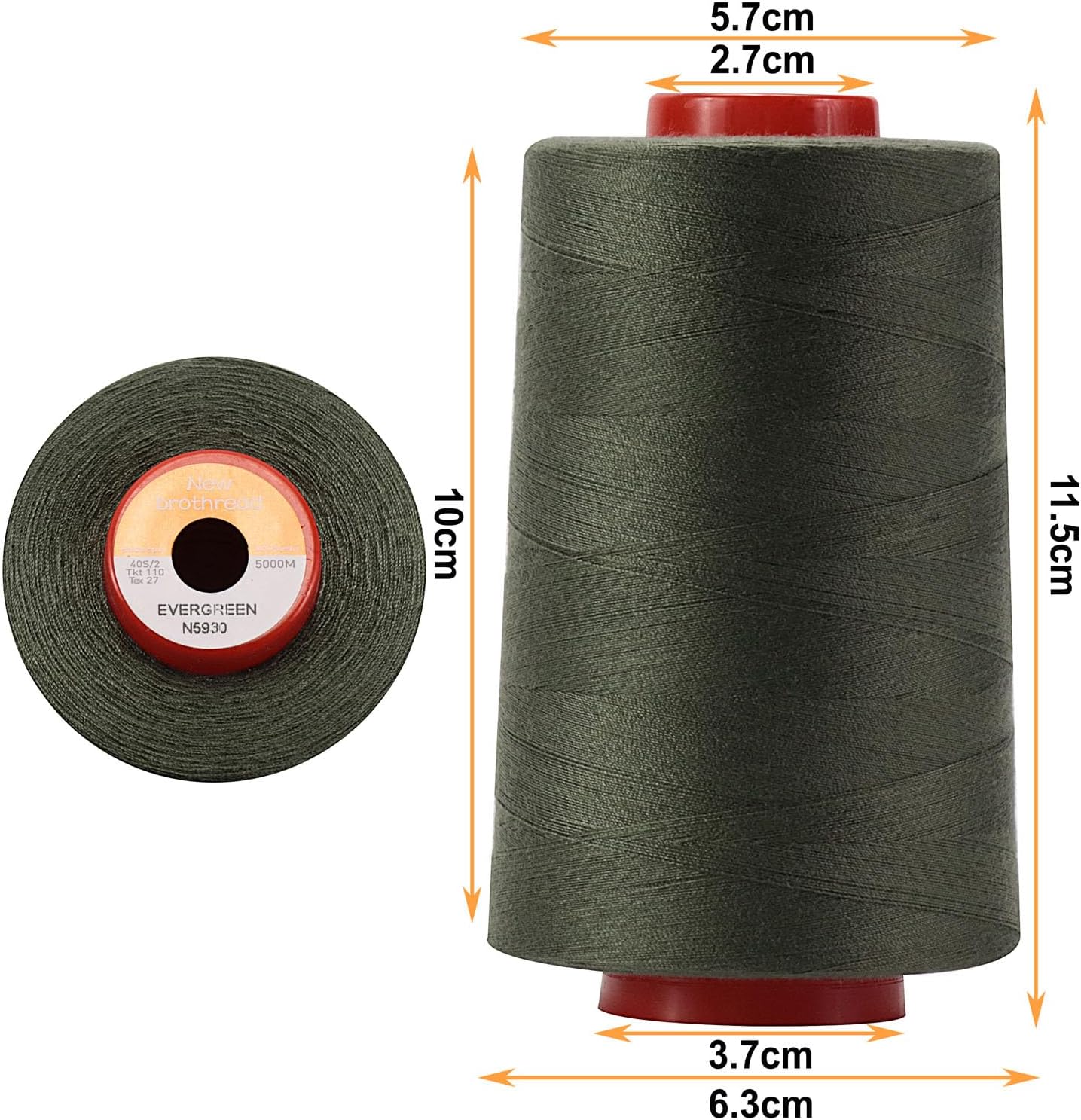 New brothread 4 Large Cones All Purpose Polyester Thread -Cream