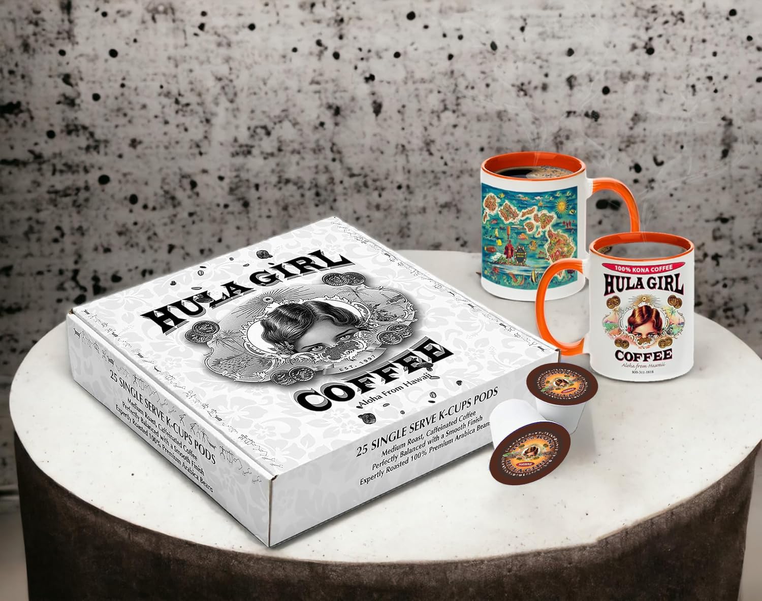 Hula Girl 100% Kona Coffee, Single Serve for Keurig K-Cup Brewers, Medium Roast, Works in the New K2