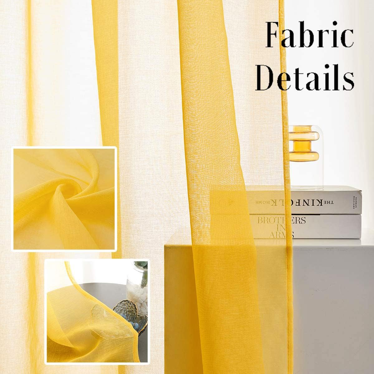 Off White Semi Sheer Curtains 72 Inches Long Faux Linen Off White Sheers Curtain for Bedroom Living Room Girls Kids Room 2 Panels 52x72 Inch Length