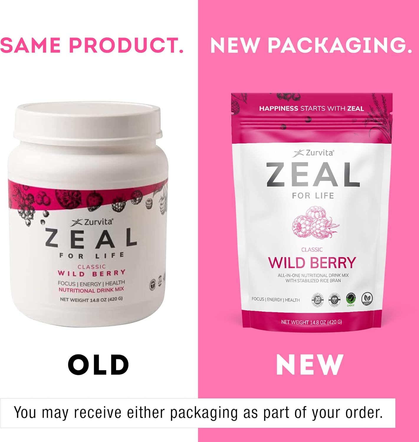 Zurvita - Zeal for Life Wild Berry Wellness Drink Mix - 420 g | Contains Vitamins, Minerals, Antioxidants, Plant Nutrients, Digestive Enzymes, And Phytonutrients For Daily Nutrition