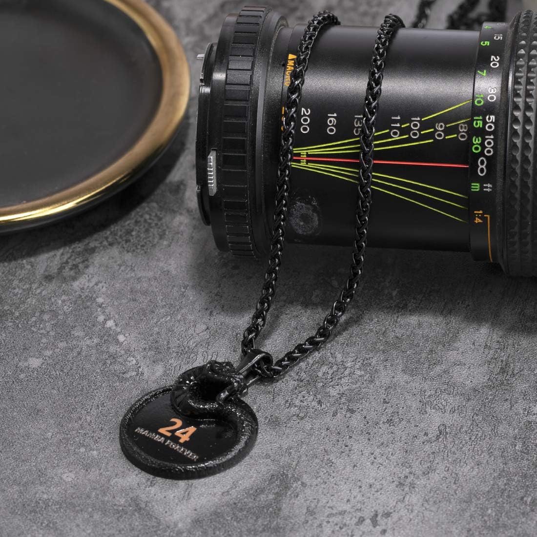 Black Mamba Memorial Pendant - Basketball Star Snake Necklace for Men & Women, Mamba Forever Tribute Jewelry