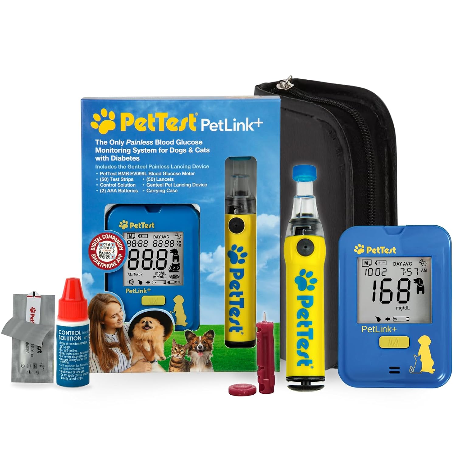 PetTest Genteel Glucose Monitor Kit for Dogs and Cats, Pain-Free Testing