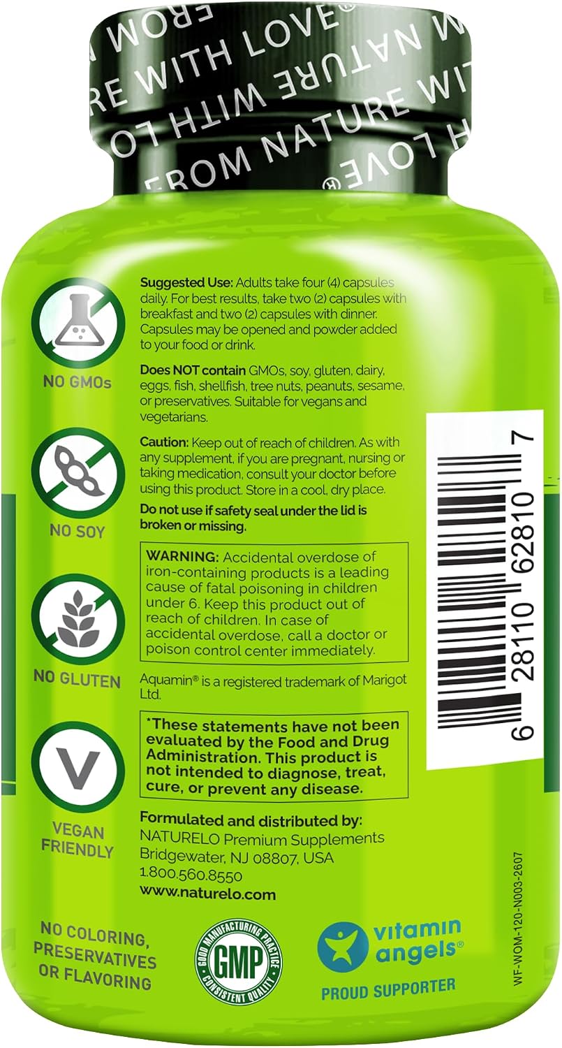 NATURELO Whole Food Multivitamin for Women - with Vitamins, Minerals, & Organic Extracts - Supplement for Energy and Heart Health - Non GMO - 120 Vegan Capsules | Women's Multivitamins with Vitamins, Minerals, Organic Extracts for Energy and Heart Health…