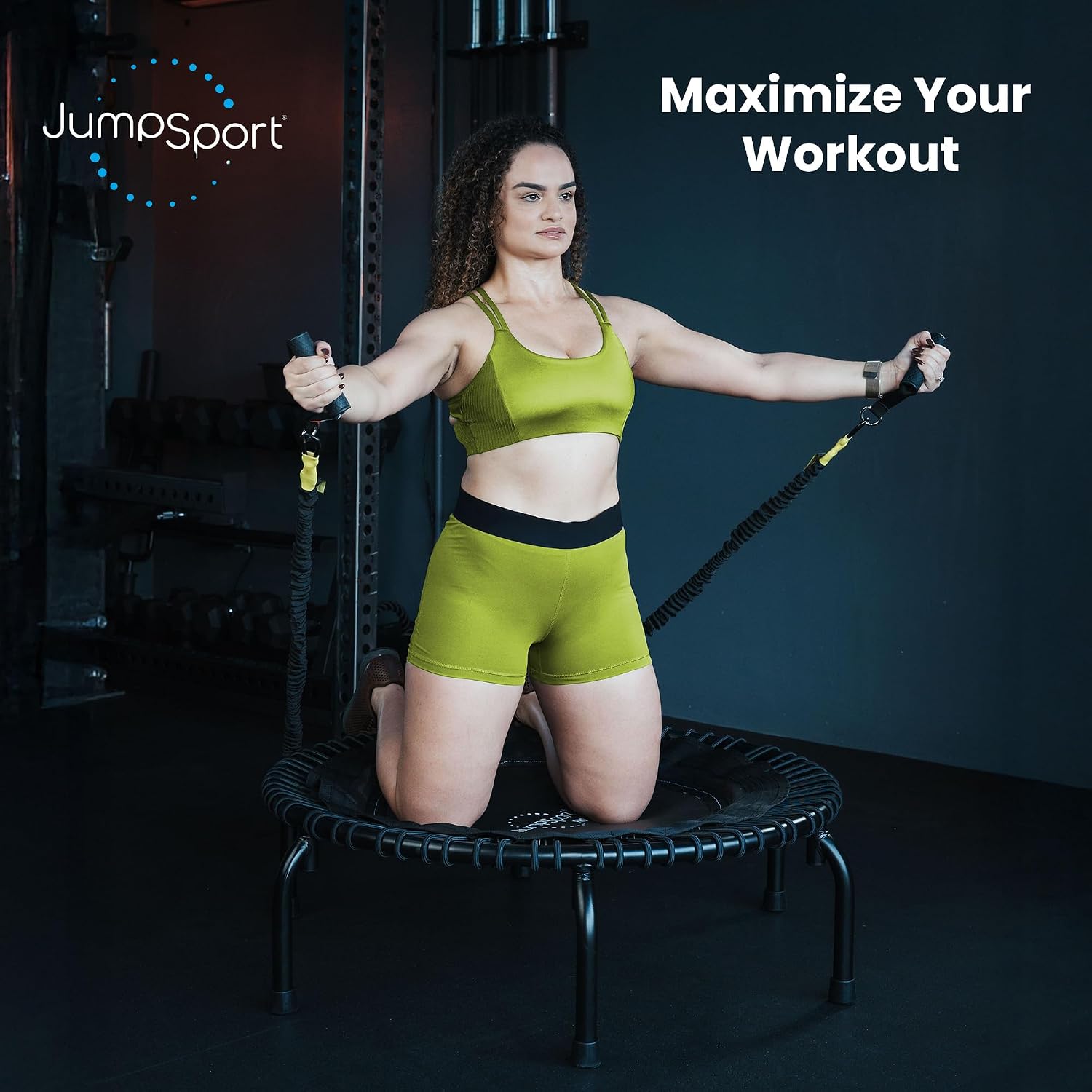 JumpSport Workout Rebounder for Adults, Mini Fitness Trampoline