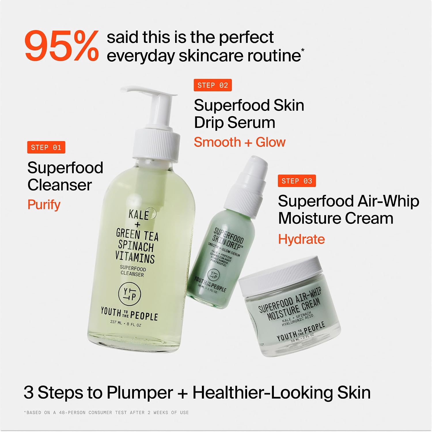 Youth To The People Superfood Cleanser - Kale + Spinach Hydrating Face Wash | Antioxidant-Rich Daily Facial Cleanser - Refillable, pH-balanced, Non-drying, Gentle Makeup Remover, All Skin Types, Vegan
