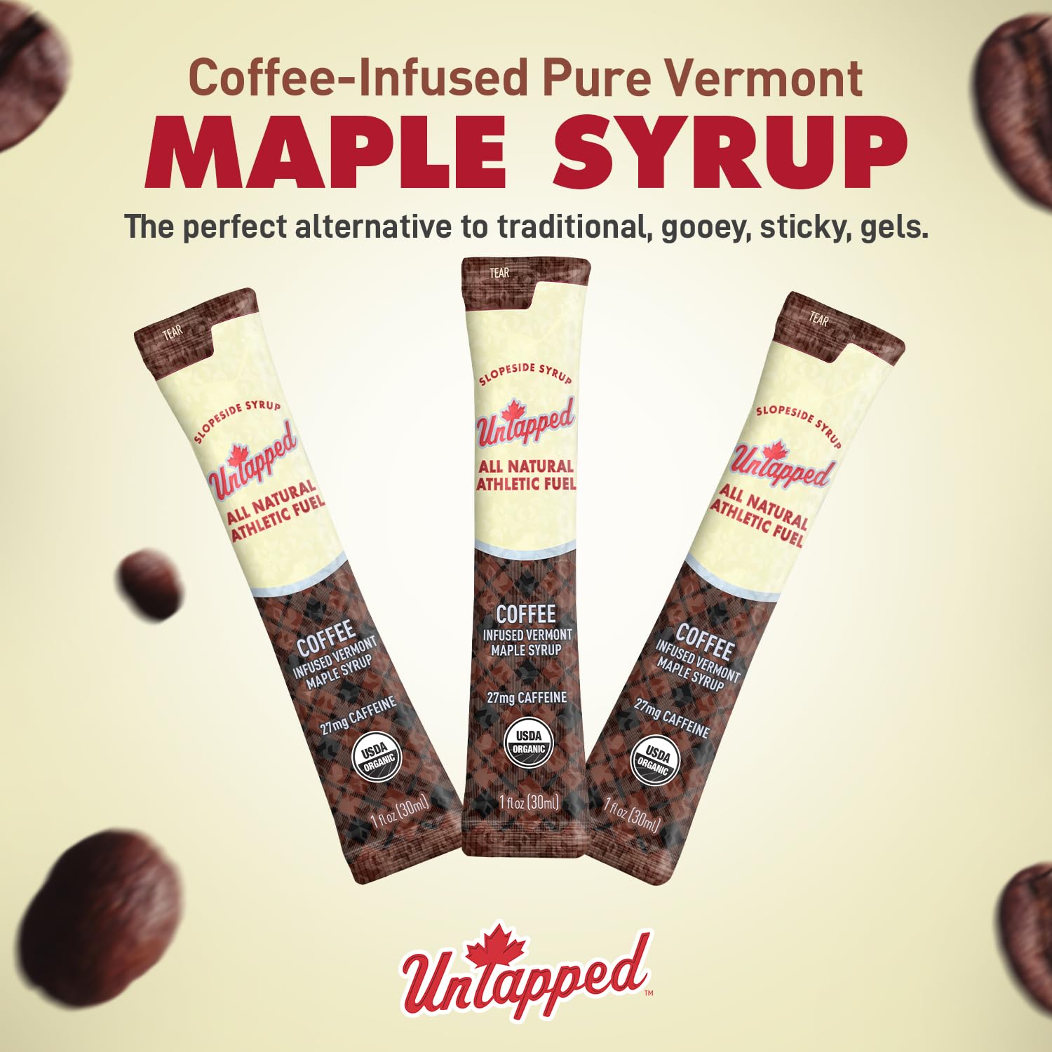 UnTapped Vermont Maple Syrup Packets for Athletes, Box of 20-0.96 Fl Oz | Organic Pure Maple Syrup for Natural Endurance Energy | Fuel to Keep You Running Longer