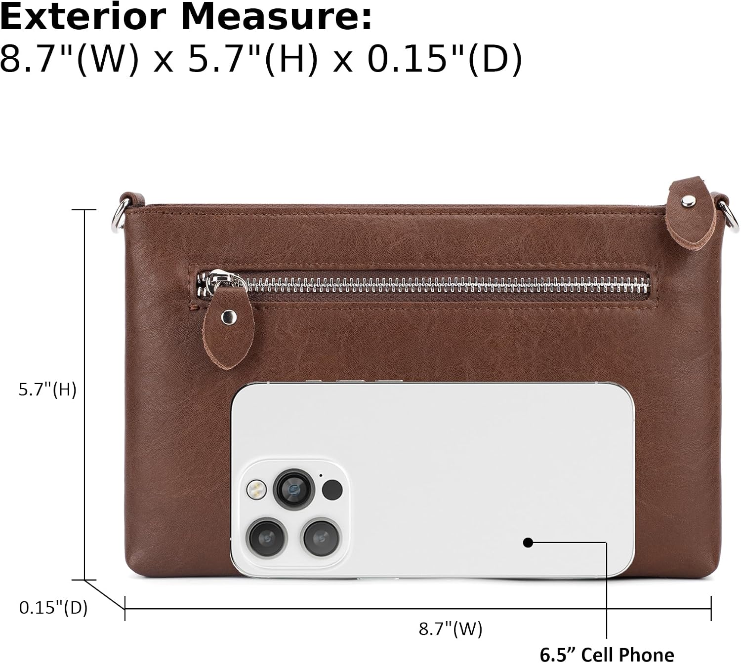 befen Genuine Leather Small Crossbody Bags for Women Wristlet Wallet Purses | Real Leather, RFID Blocking Card Slots, Wristlet Strap, Clutch Purse, Fit iPhone 17 Pro Max, Leather Handbags