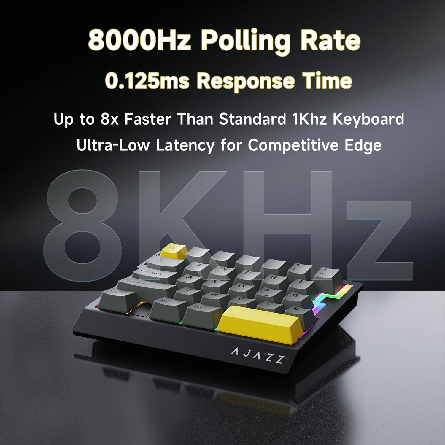AJAZZ AK029 Wired One-Handed Hall Effect Mechanical Gaming Keypad, 29 Keys | Magnetic Switch, Rapid Trigger, 8KHz Polling, SOCD/DKS, RGB Backlit, Web Driver Customizable, Portable, Black Gray