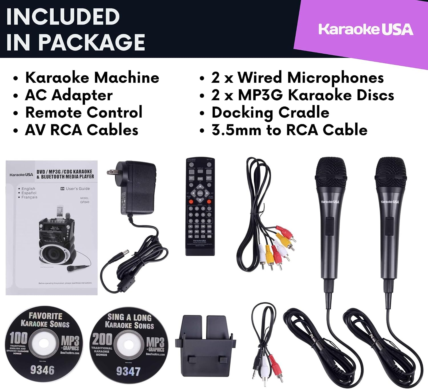 Karaoke Machine with Lyrics Display 7" Screen. CD+G, DVD, MP3+G, MP3