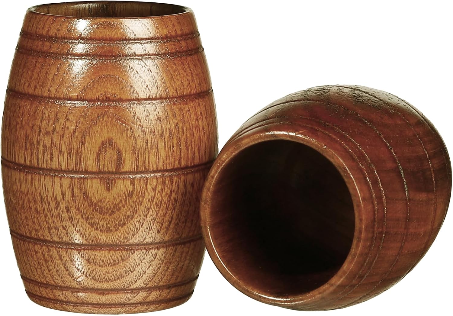 IUAQDP 2 Pieces Novelty Wood Barrel Shaped Wooden Drinking Beer Tea Cup Home Decor New Camping Cup Wood Coffee Mugs