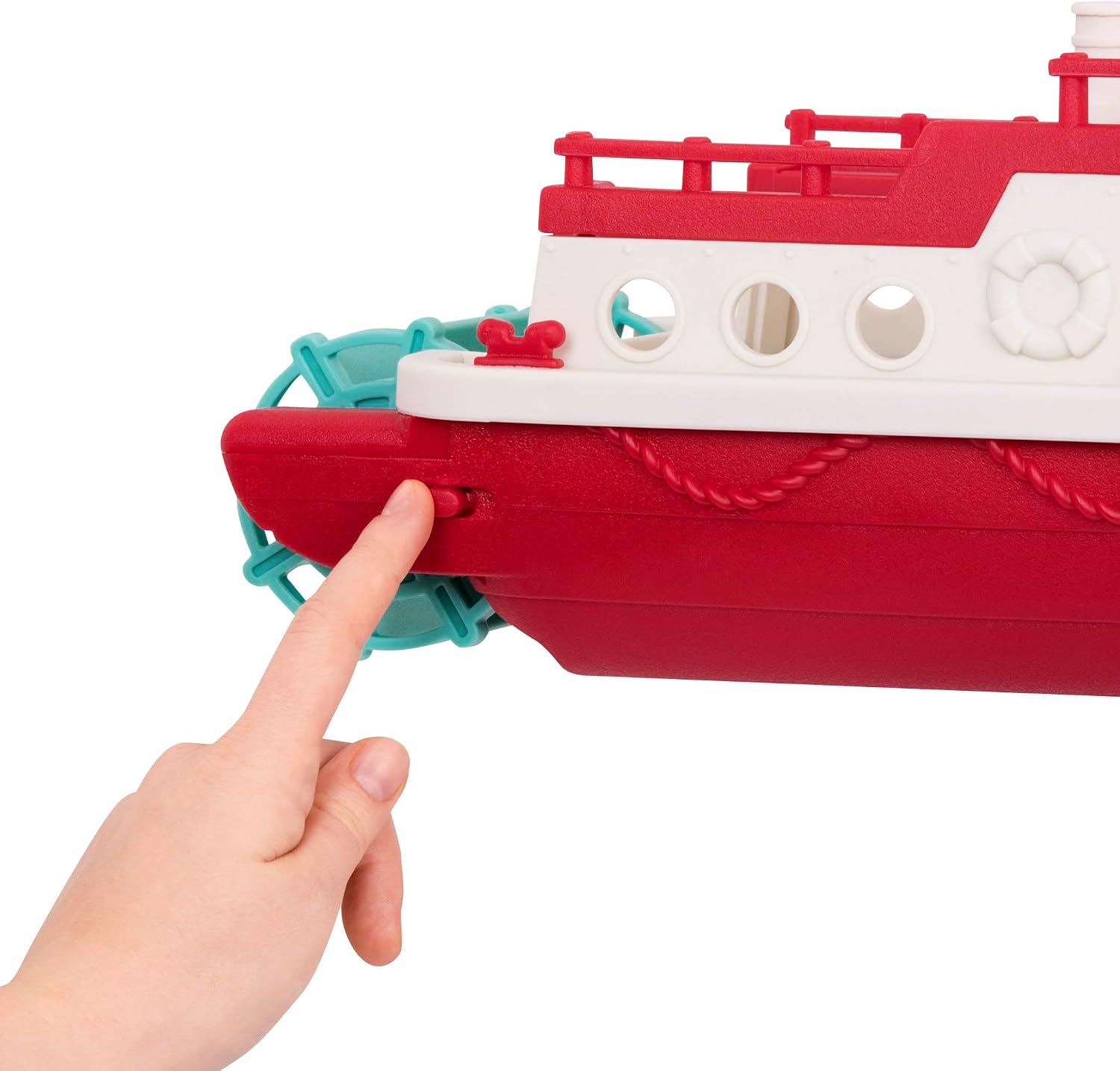 Battat Wonder Wheels Bath Toy Ferry Boat with 2 Cars, Floating Play, Trucks | Pool and bath toy boat with slide-out ramp, wind-up propeller