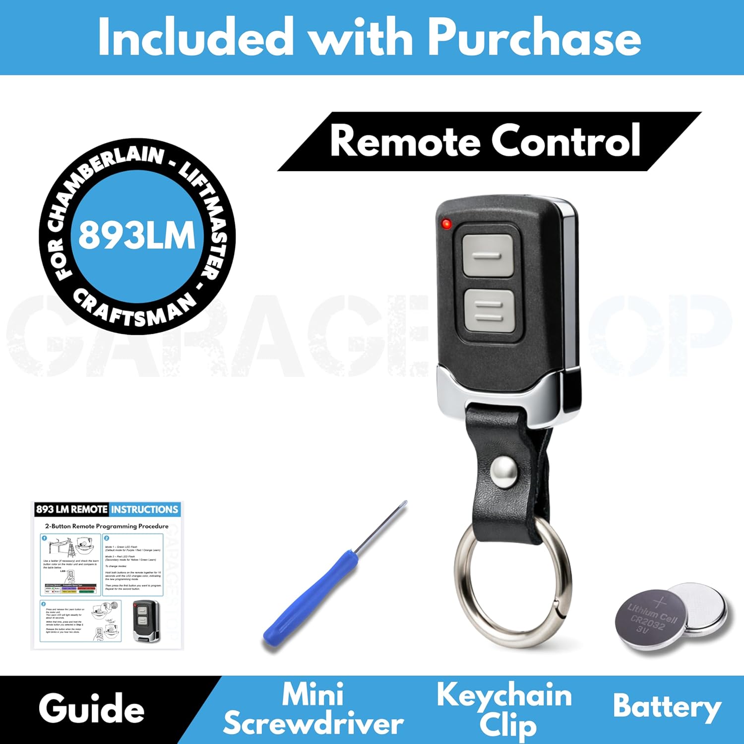 2X for LiftMaster Chamberlain Craftsman Universal Garage Door Opener Remote