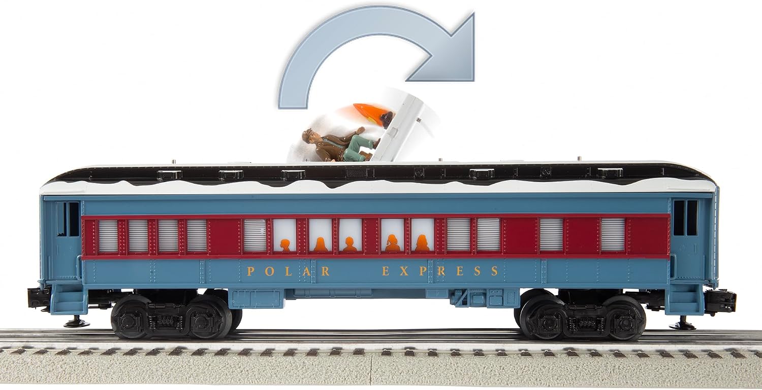 Lionel The Polar Express Disappearing Hobo Train Car, O Gauge Model Train Car with Illuminated Interior, Window Silhouettes, Operating Couplers