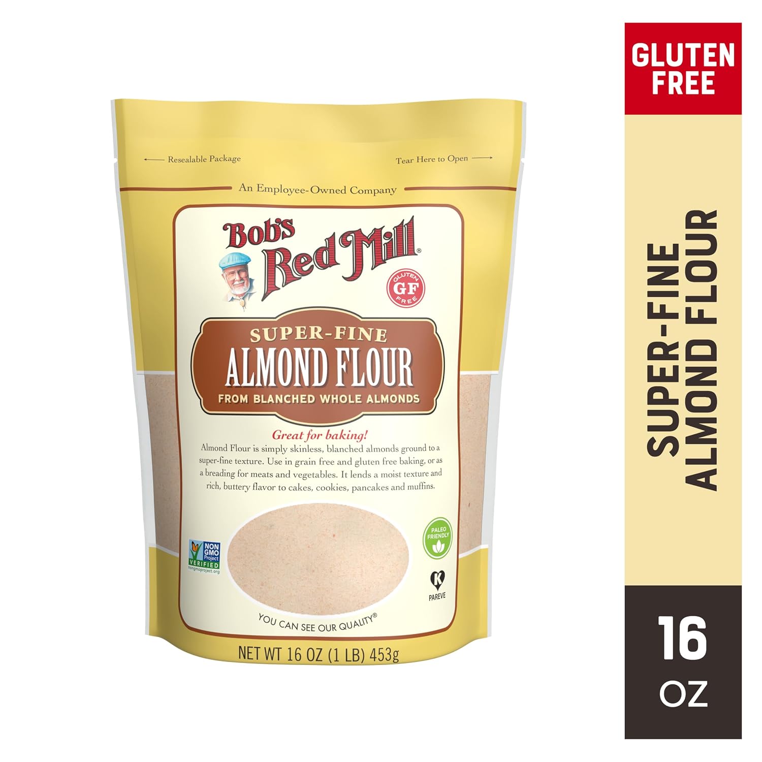 Bob's Red Mill Blanched Almond Flour, Finely Sifted - 1 Pound (Pack of 4) - Non-GMO, Gluten Free, Paleo, Vegan, Keto Friendly
