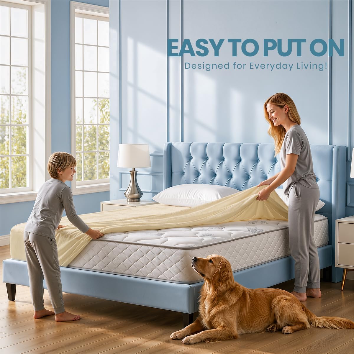 Waterproof Queen Size Mattress Protector fits Upto 17" deep Mattresses | Utopia Bedding 200 GSM Soft & Breathable Mattress Cover, Dirt-Proof, Noiseless, Machine Washable Fitted Sheet Style, White