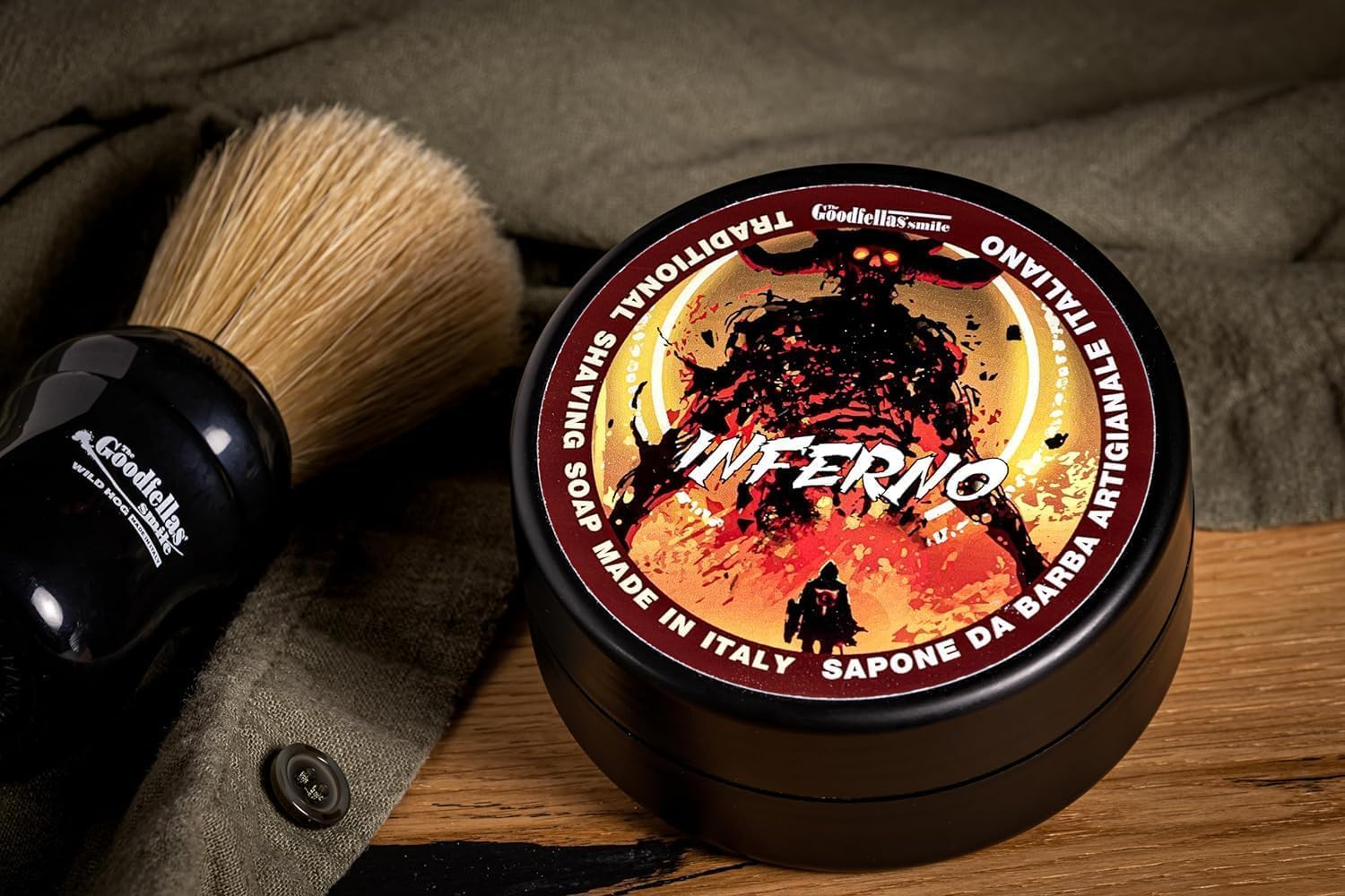 Goodfellas' Smile Inferno Tallow Shaving Soap, Made in Italy