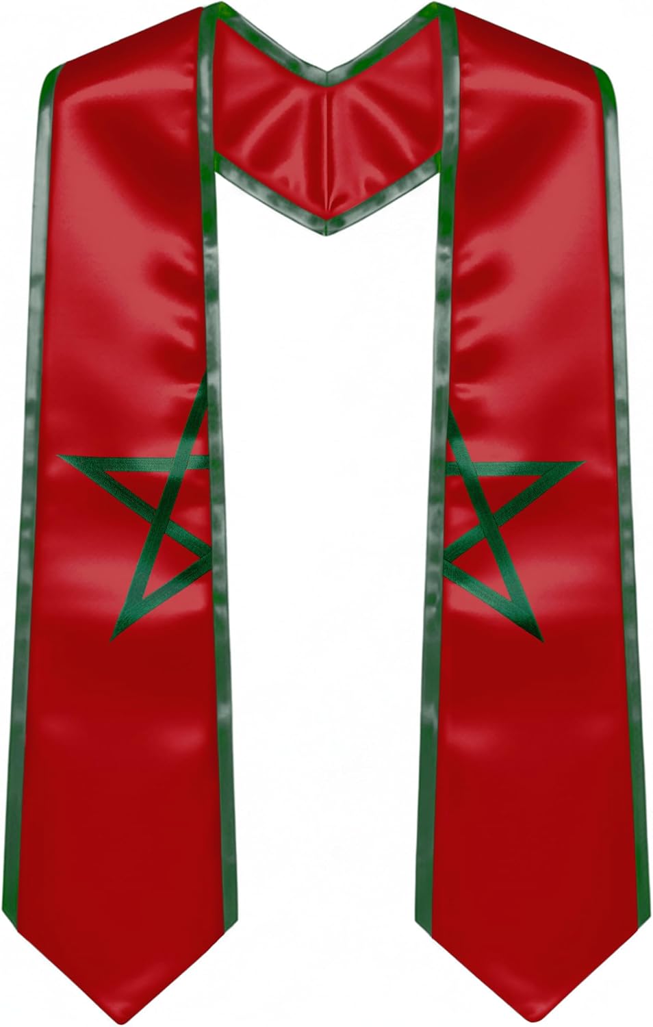 YOXEULL National Flag Embroidered Graduation Stole with Trim, Graduation Sash Graduates Gift, 72"