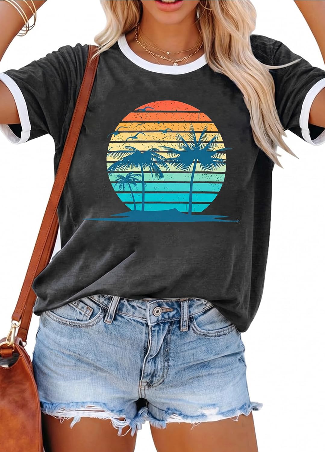 YEXIPO Graphic Tees for Women Short Sleeve Summer Tops Casual Cute T Shirts