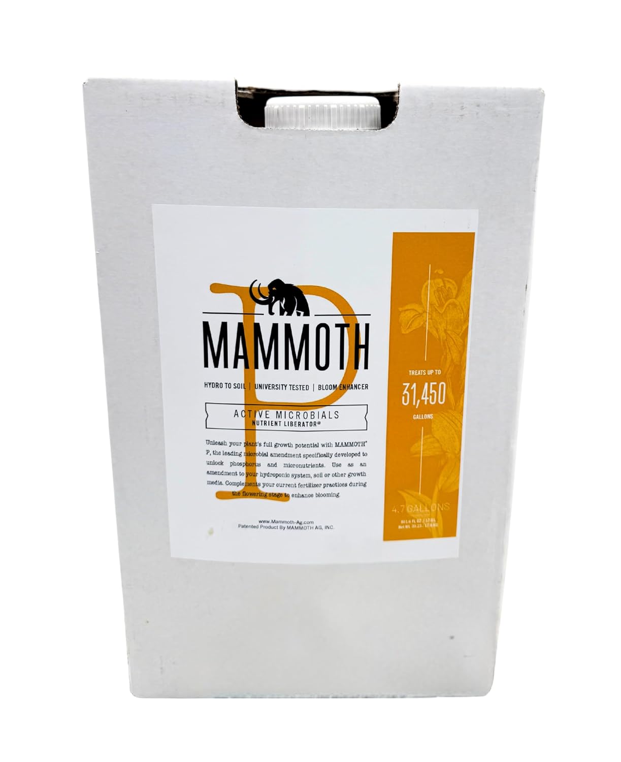 Mammoth Organic Bloom Booster | Mammoth P Organic Fertilizer Microbial Inoculant | 16% Proven Increase in Yield (250 ml)