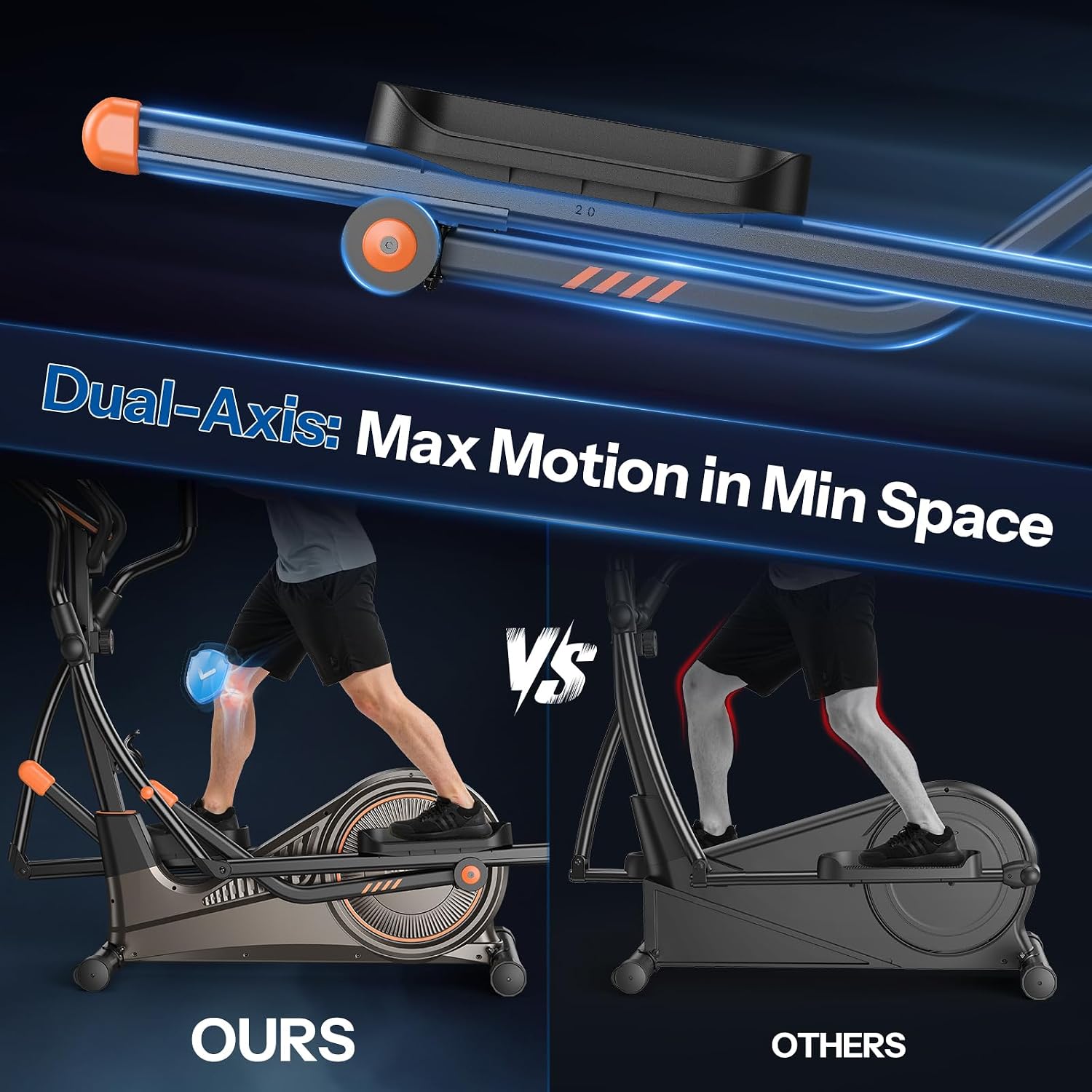 Niceday Elliptical Exercise Machine with 15.5/18/19IN Long Stride | Compact Elliptical Machine for Home Use, 16 Resistance Levels; 400LBS Stable Loading Capacity; Kinomap APP Support