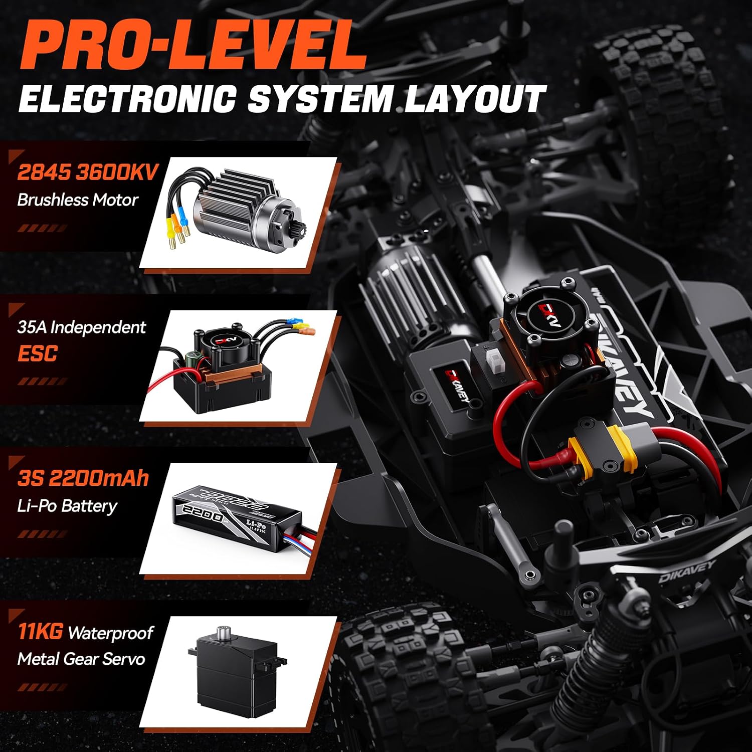 1/12 Brushless Remote Control Car RTR, 42MPH (70+Km/H 4WD Rc Short-Course Truck, Amateur-Level Rc Drift Car, Equipped with 3s 2200 Mah Battery, All-Terrain Tires, Suitable for Adults-RED