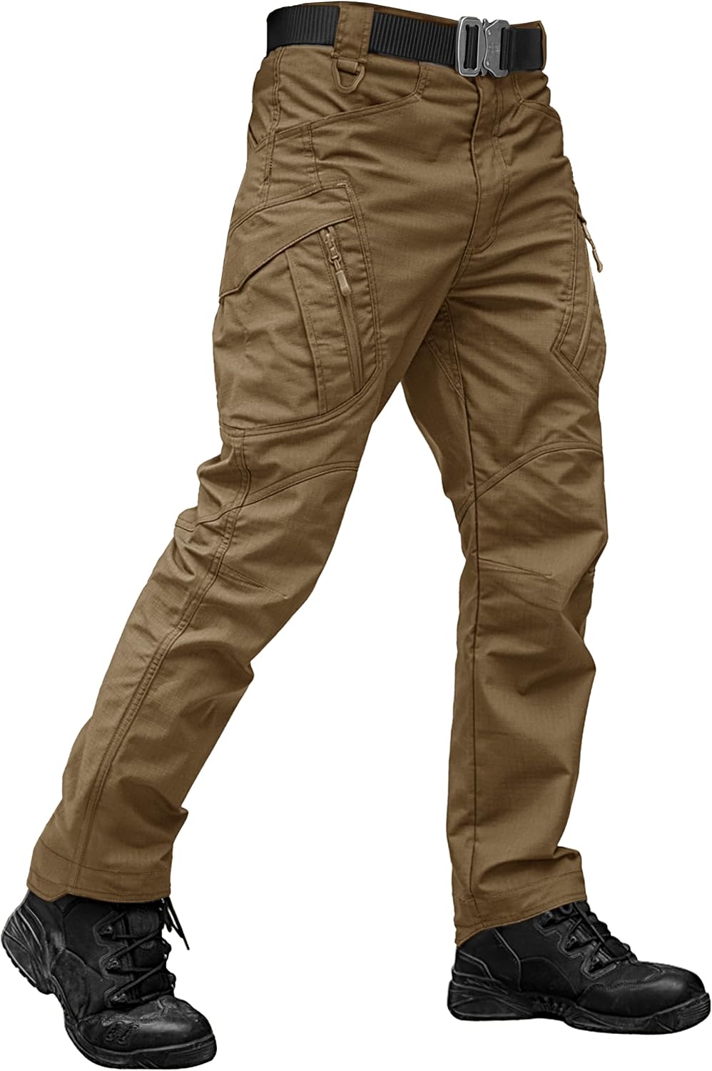 TACVASEN Men's Tactical Pants Waterproof Hiking Work Pants for Men Construction Stretch Cargo Trousers 9 Pockets