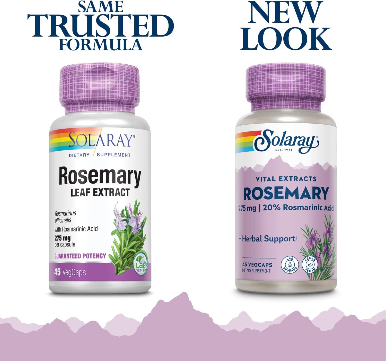 SOLARAY Guaranteed Potency Rosemary Leaf Extract, Veg Cap (Btl-Plastic) 275mg | 45ct