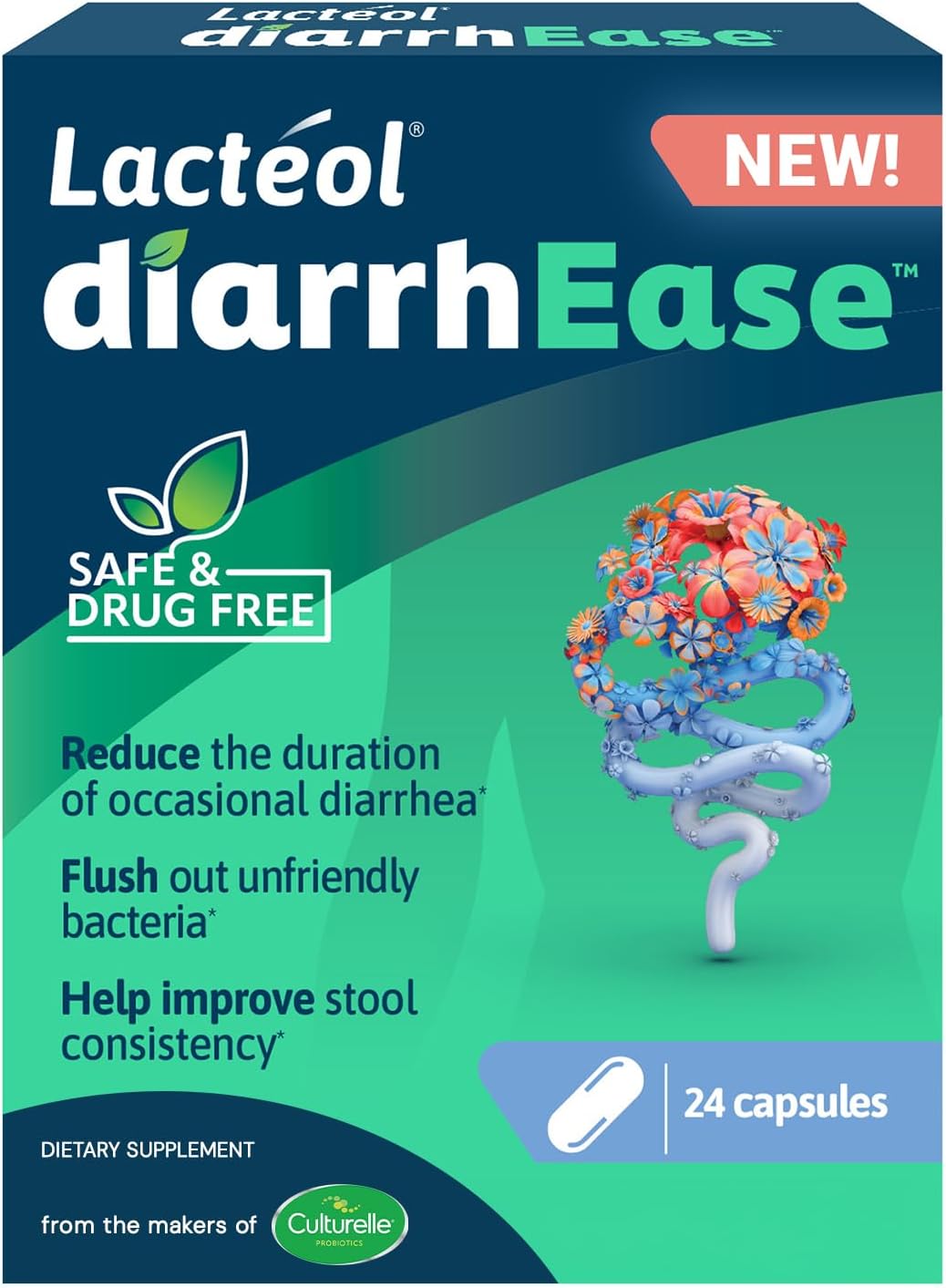Lactéol diarrhEase Postbiotic, Helps with Occasional Diarrhea, 10 Count | Lactobacillus LB Postbioitic, Drug-Free Helps Restores Gut Microbiota Balance*, Ages 6+, Results Within One Day