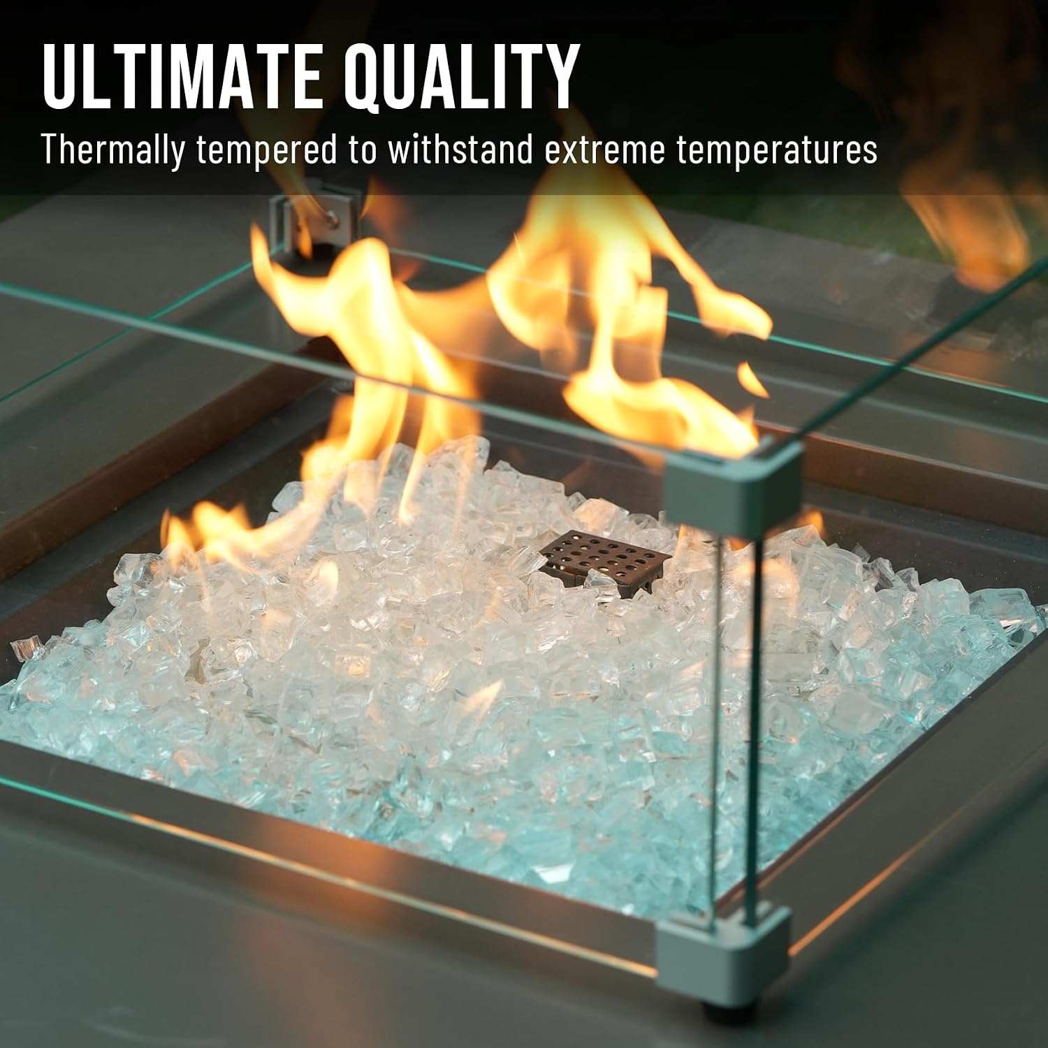 Skyflame 1/4" Pacific Blue Regular Fire Glass for Fire Pit Fireplace