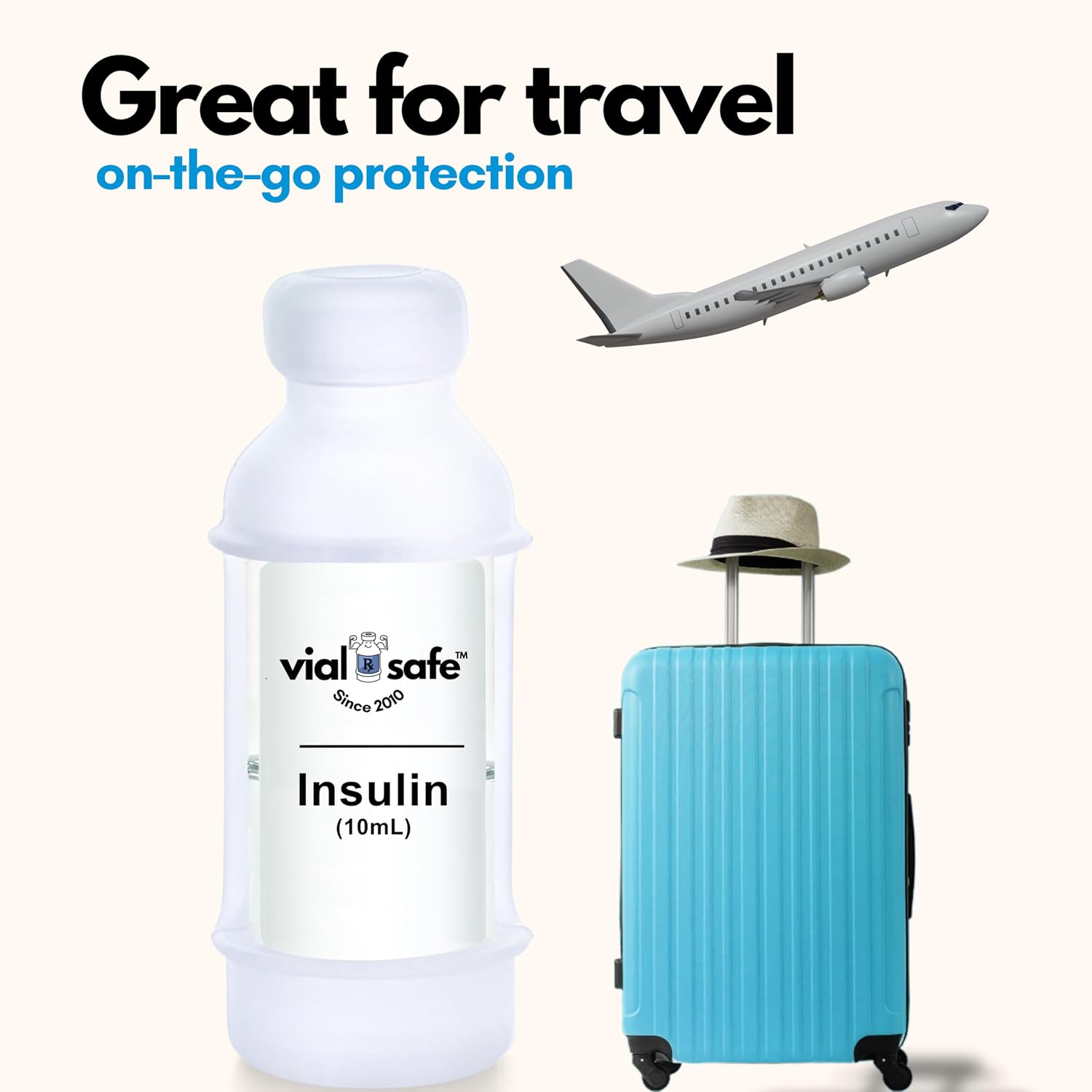 Vial Safe Silicone Insulin Vial Protector Case Cover 2-Pack Clear