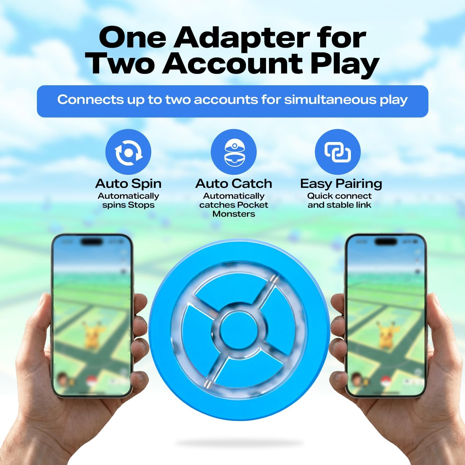 DuoMon 3 Advance Auto Catcher for Pokemon Go Plus - 2 Account Play, Auto Catch & Spin, Voice Alerts, Auto Reconnect, Mobile App - 2026 Edition