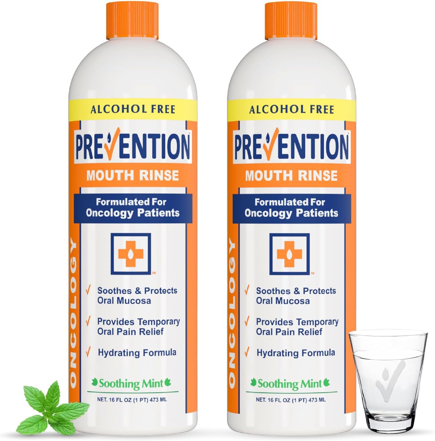 Prevention Oncology Mouthwash, Alcohol Free, Hydrogen Peroxide 16 oz 1-Pack | Specially Formulated Rinse for Oncology Treatment, Soothing, Gentle, Moisturizing Relief of Dry Mouth & Mouth Sores