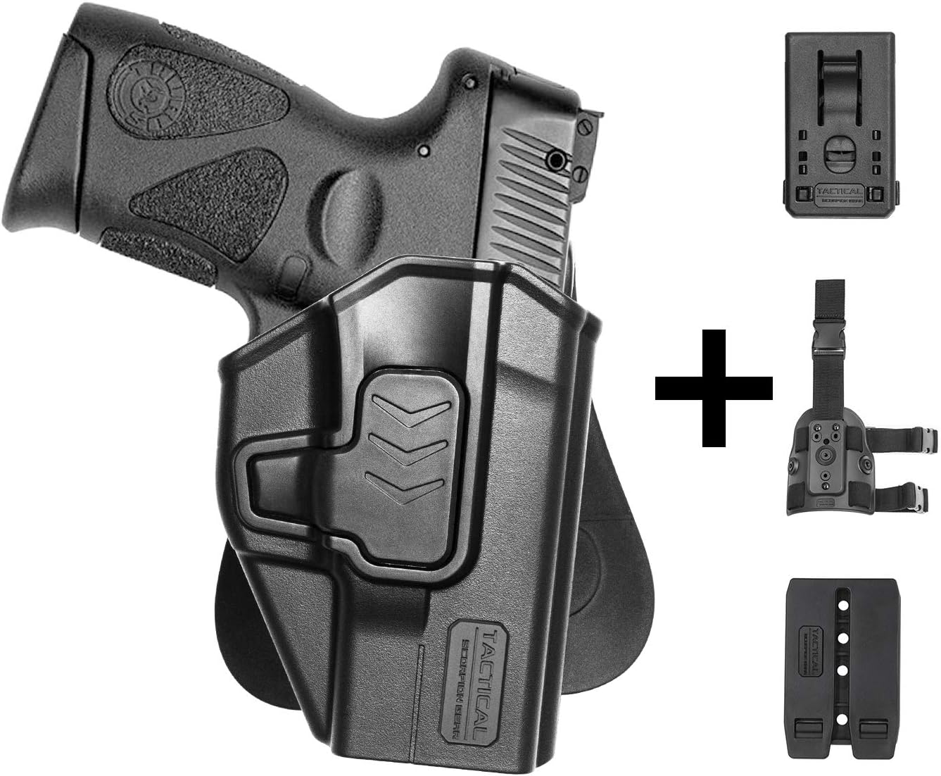 Tactical Scorpion Gear Slimline Modular Level II Retention Paddle Holster: fits Taurus Millennium G2 PT111 PT132 PT138 PT140 PT745 G2c G3c