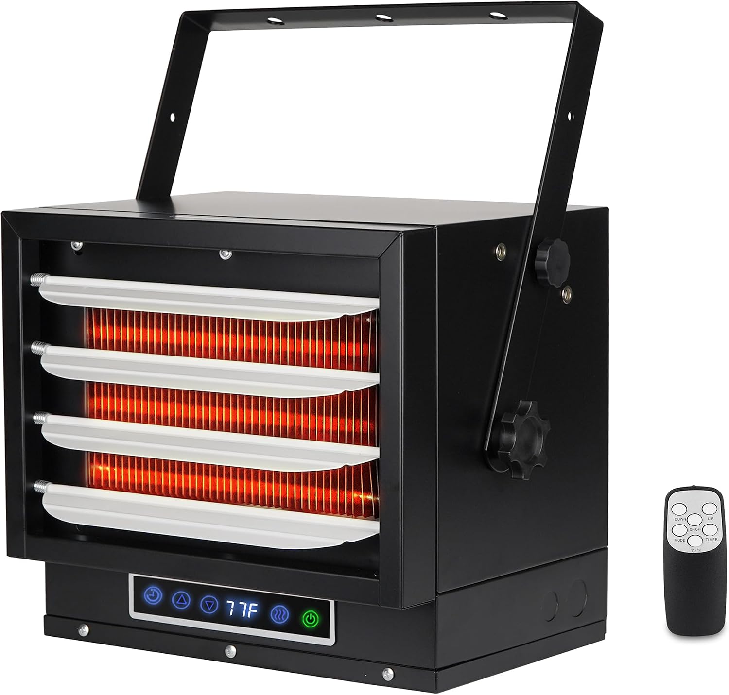 Vie Air 7500W Portable Hard-Wire Installation Garage Heater With Remote and Vertical and Horizontal Air Flow
