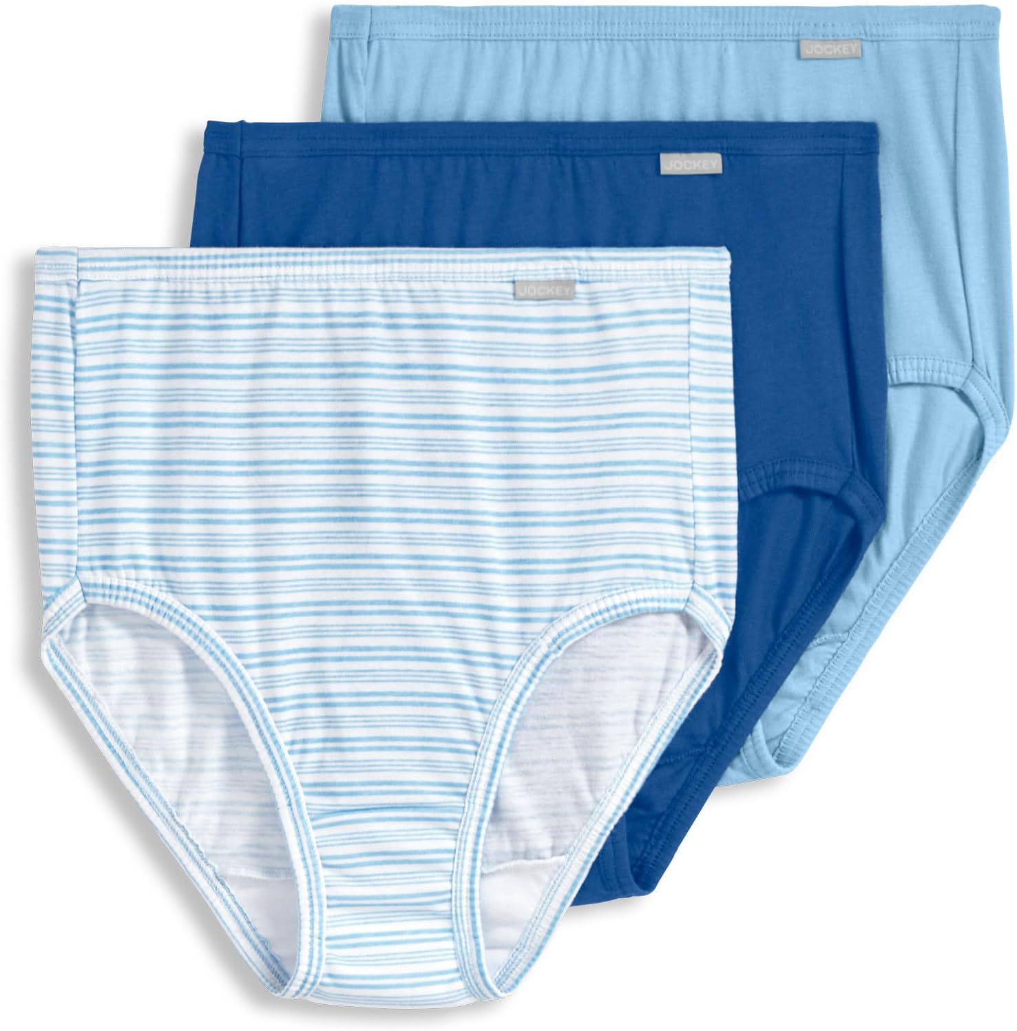 Jockey Women's Underwear 100% Cotton Elance Brief - 3 Pack