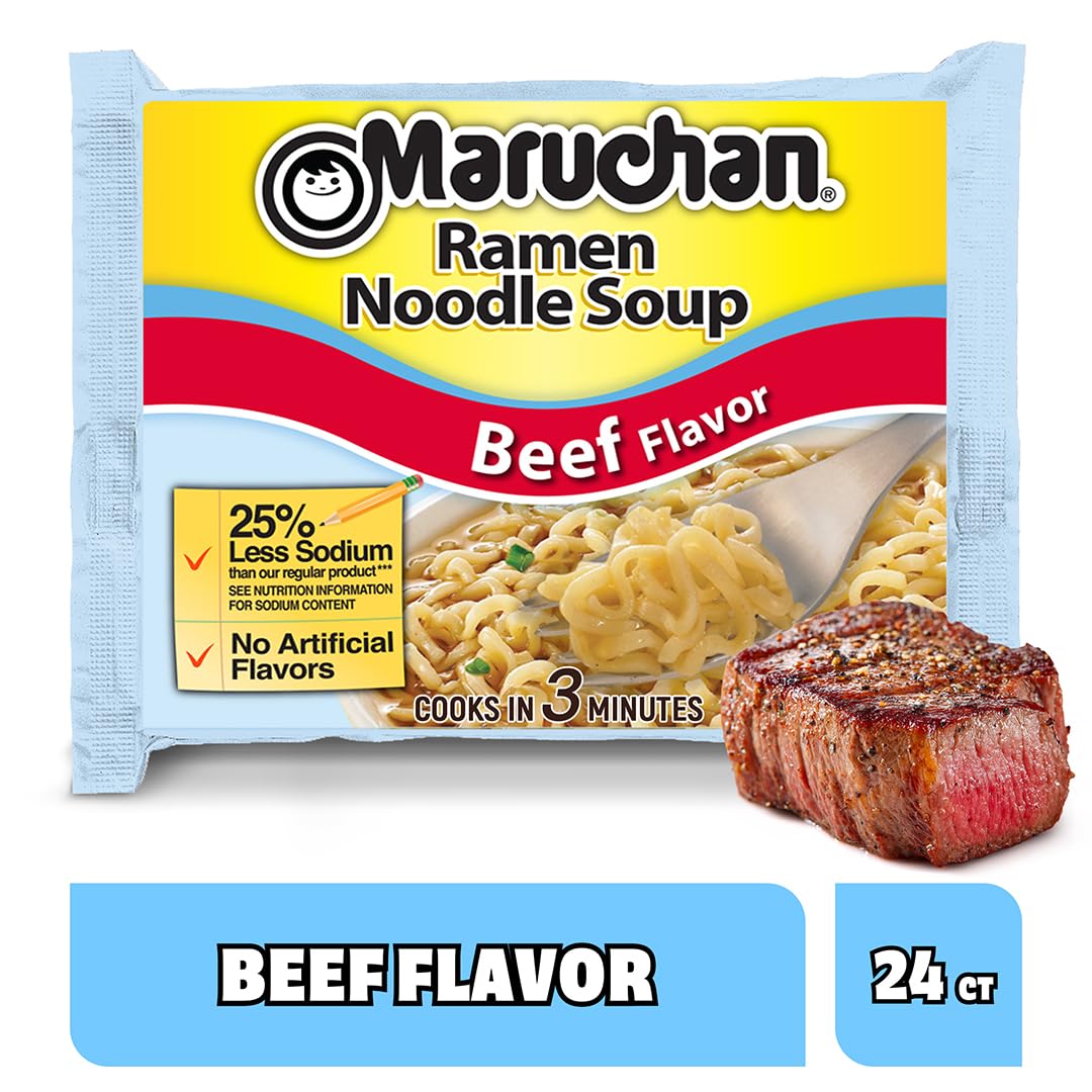 Maruchan Ramen Noodle Soup, Pork Flavor – Japanese-Style Instant Noodles, Quick & Easy Meal for Kids, Students & Busy Families – 3 Oz. (24 Pack)