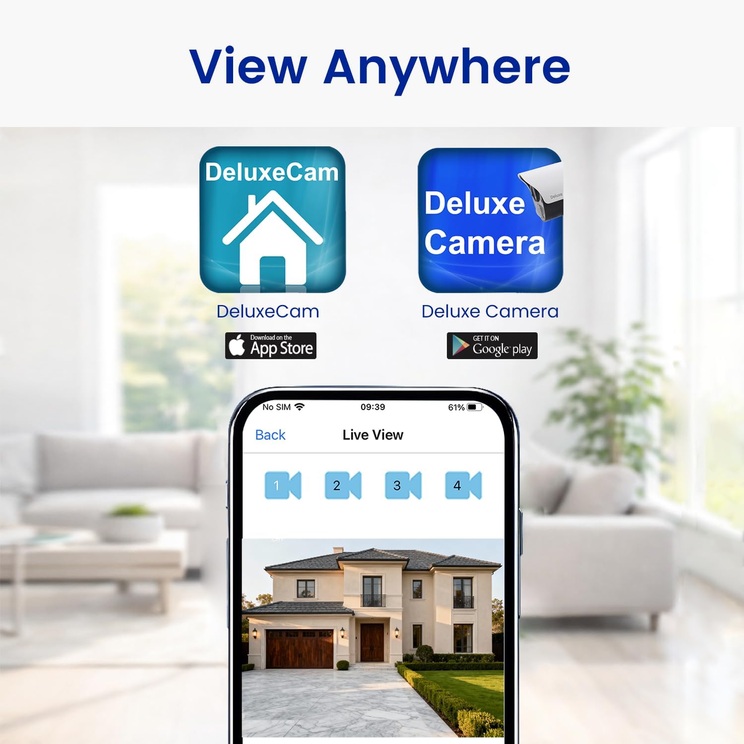 CasaCam Wireless Security Camera Air, 7 inch Monitor, 2 720p Cams, No Fees
