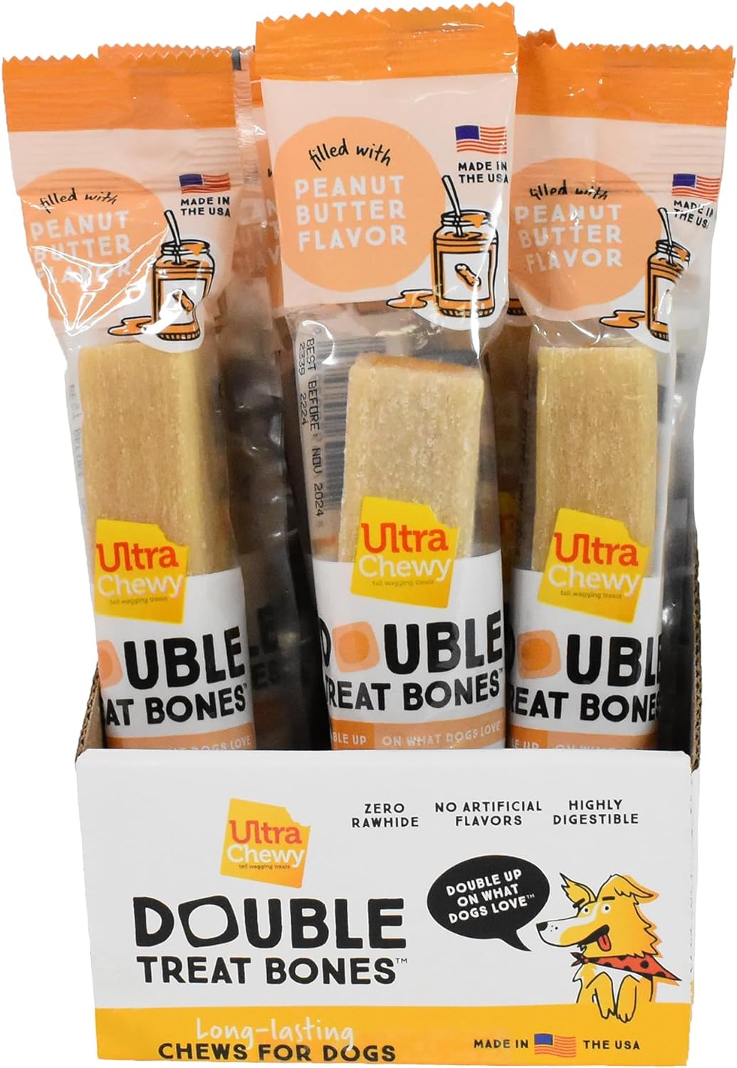 Ultra Chewy Chicken Double Treat Bones, 12 Count
