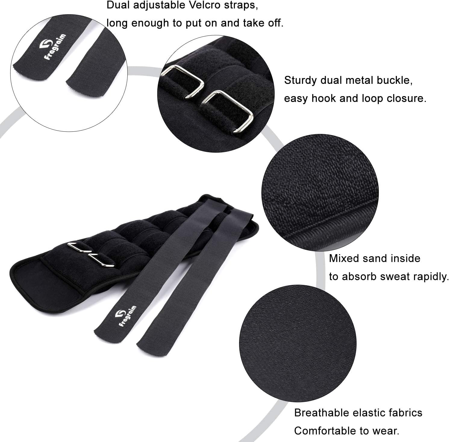 Ankle Weights for Women, Men and Kids - 1/2/3/4/6/8/10/12/15/20 LBS 1 Pair Strength Training Wrist/Leg/Arm Weight with Adjustable Strap for Jogging