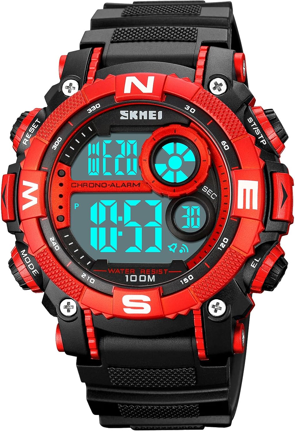 FANMIS Men's Digital Sport Watch Military LED Alarm Waterproof Quartz Watch | Tactical Outdoor Sport Watch Multi Function Led Display Alarm Stopwatch Date Quartz Rugged Style Daily Water Resistance