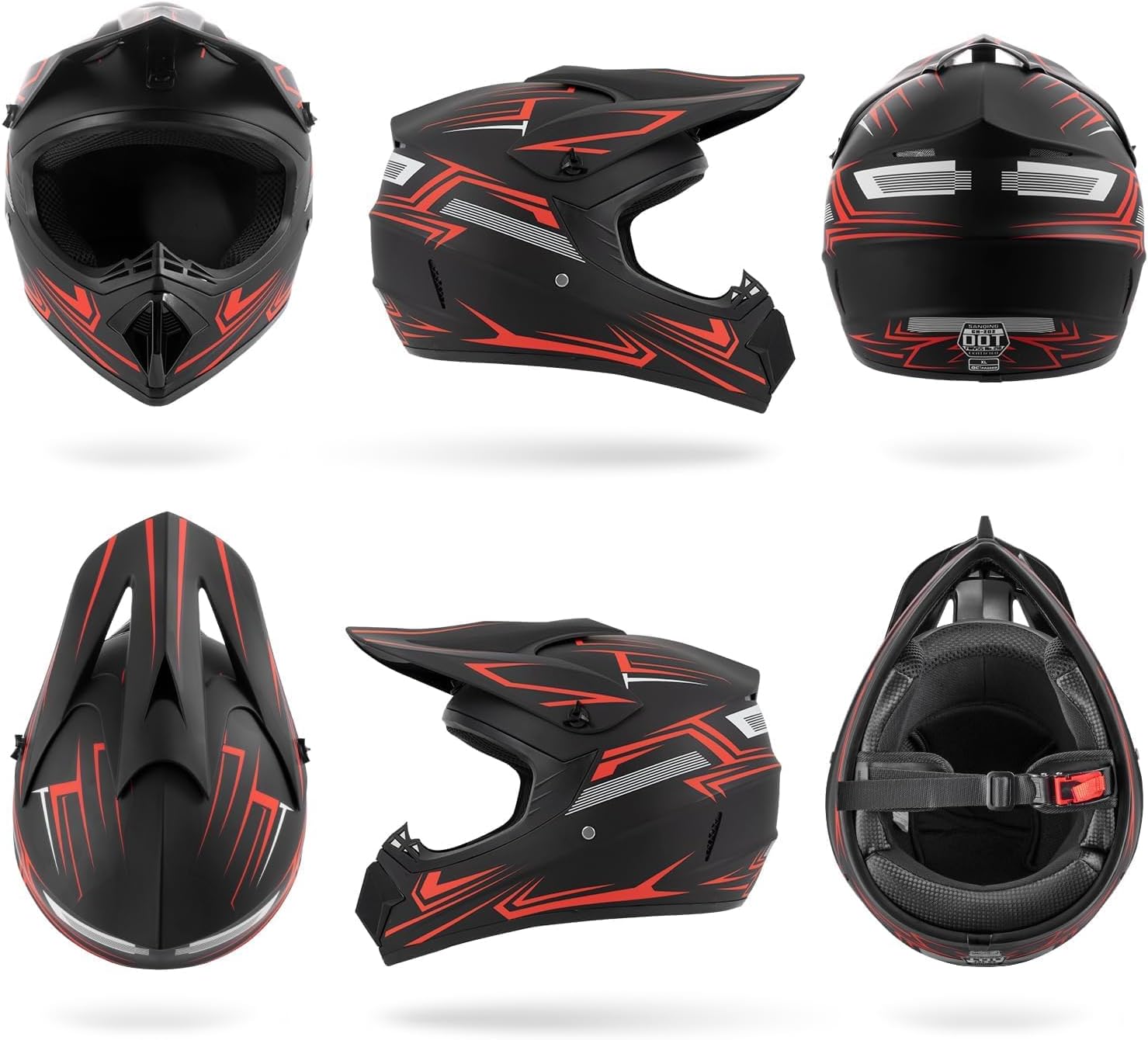 Youth Kids Dirt Bike Motocross Helmet (Goggles Gloves Face Mask) 4PCS Set, DOT Approved Full Face Motorcycle Helmets
