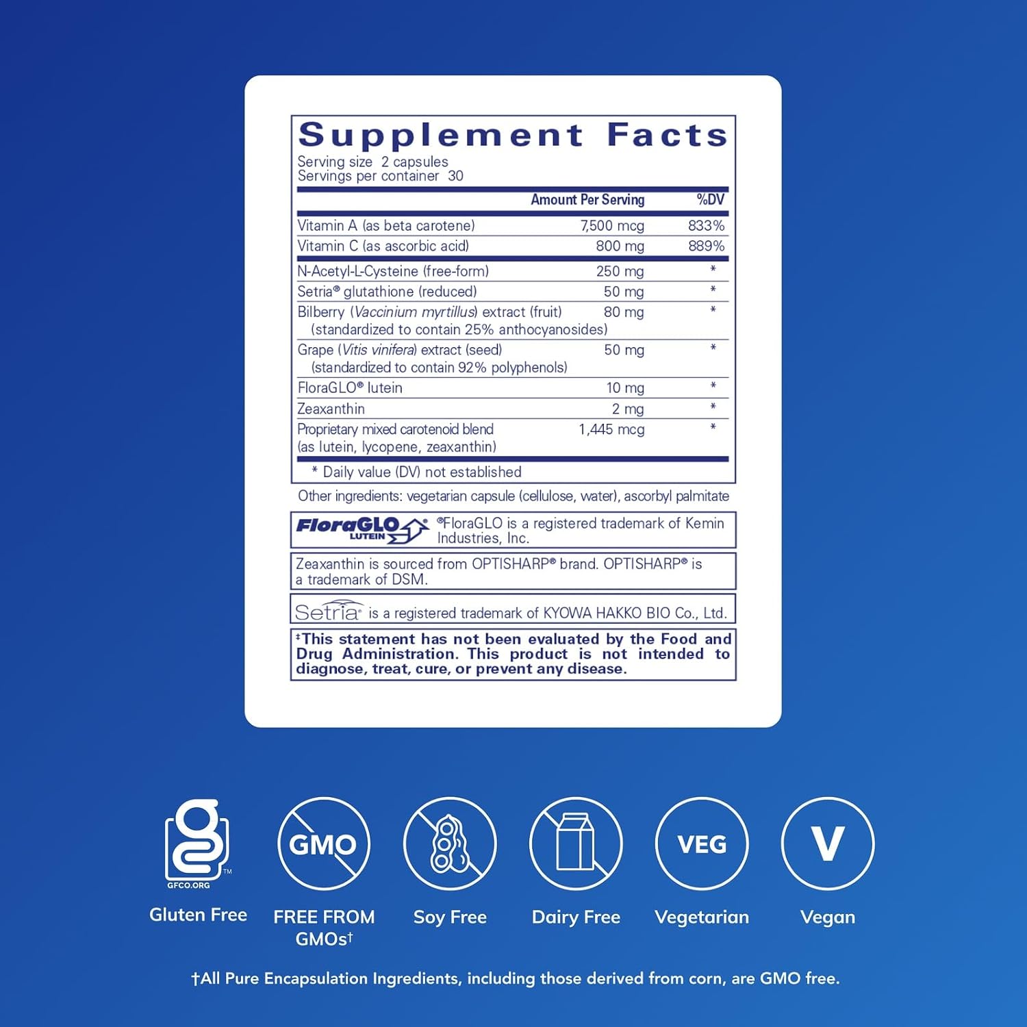 Pure Encapsulations Macular Support Formula | Hypoallergenic Supplement with Enhanced Antioxidant Formula for Healthy Eyes* | 60 Capsules | Hypoallergenic Supplement with Enhanced Antioxidant Formula for Healthy Eyes*