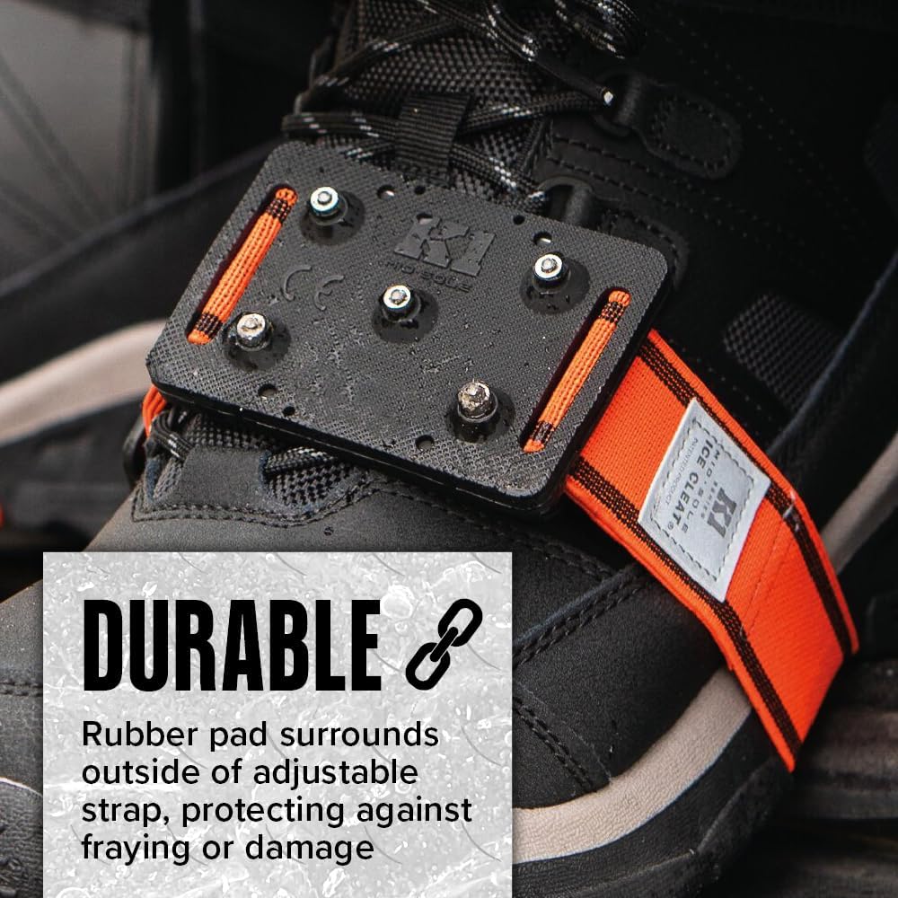 K1 Mid-Sole Ice Cleats for Men & Women - Rotatable Traction Aids For Winter Snow - Hi Vis - Low Profile