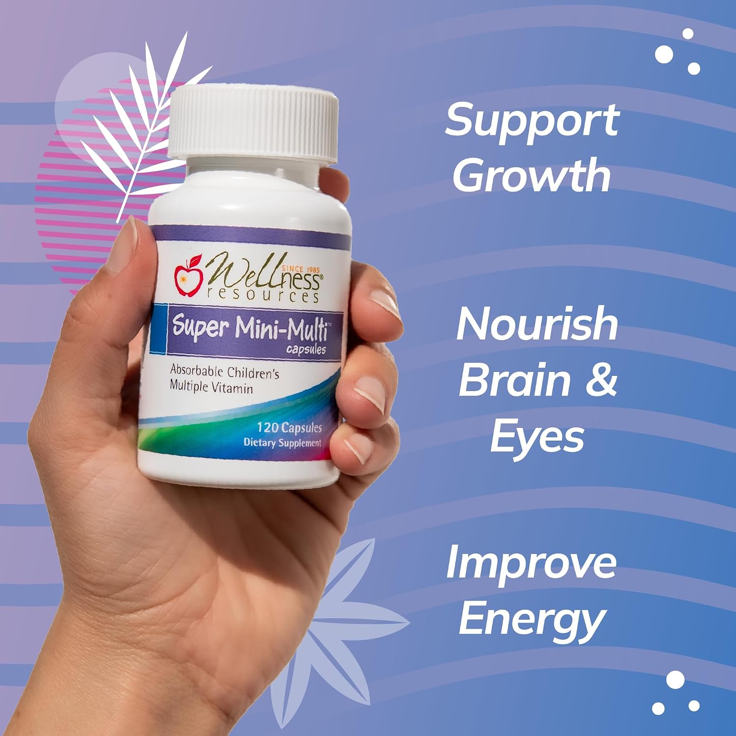 Super Mini-Multi - Children's Multivitamin Swallowable Capsules with Methyl Folate, Methyl B12 and Coenzyme B Vitamins for Growth, Focus
